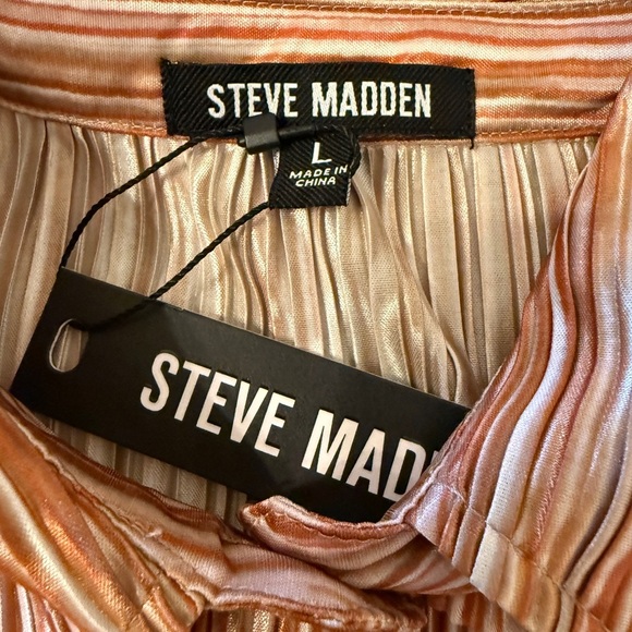 Steve Madden Peach Striped Blouse - Picture 5 of 5